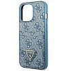 Чехол Guess для iPhone 13 Pro Max PU 4G Double cardslot Metal triangle logo Hard. Цвет: синий