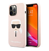 Чехол Lagerfeld для iPhone 13 Pro Max Liquid silicone Choupette Hard. Цвет: розовый