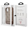 Чехол Guess для iPhone 11 4G PU Stripe Metal logo Hard. Цвет: коричневый