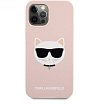 Чехол Lagerfeld для iPhone 12/12 Pro Liquid silicone Choupette Hard. Цвет: розовый