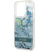 Чехол Guess для iPhone 14 Pro Liquid Glitter Flower Hard. Цвет: зелёный