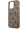 Чехол Guess для iPhone 13 Pro Max PU 4G Double cardslot Metal triangle logo Hard. Цвет: коричневый