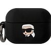 Чехол Lagerfeld NFT 3D Karl для Airpods Pro 2 силиконовый с кольцом. Цвет: чёрный