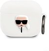 Чехол Lagerfeld Karl для AirPods 3 с кольцом, силикон. Цвет: белый