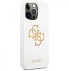 Чехол Guess для iPhone 13 Liquid silicone 4G Big logo Hard. Цвет: белый