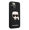 Чехол Lagerfeld для iPhone 13 Pro Max Liquid silicone Karl's Head (Magsafe). Цвет: чёрный