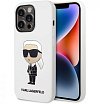 Чехол Lagerfeld для iPhone 14 Pro Liquid silicone NFT Karl Ikonik Hard. Цвет: белый