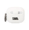 Чехол Lagerfeld NFT 3D Karl для AirPods 3 с кольцом, силикон. Цвет: белый