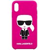 Чехол Lagerfeld для iPhone X/XS Liquid silicone Iconic Karl Hard. Цвет: фуксия