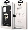 Чехол Lagerfeld для iPhone 14 Pro Max Liquid silicone NFT Karl Ikonik Hard (MagSafe). Цвет: чёрный