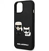 Чехол Lagerfeld для iPhone 14 3D Rubber Karl and Choupette Hard. Цвет: чёрный