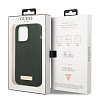 Чехол Guess для iPhone 13 Pro Max Liquid silicone Plate metal logo Hard (MagSafe). Цвет: зелёный