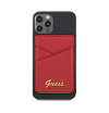 Магнитный бумажник Guess Wallet Cardslot Magsafe Saffiano Script logo. Цвет: красный