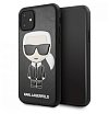 Чехол Lagerfeld для iPhone 11 PU Leather Ikonik Karl Hard. Цвет: чёрный