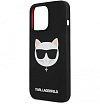 Чехол Lagerfeld для iPhone 13 Pro Max Liquid silicone Choupette Hard (MagSafe). Цвет: чёрный