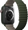 Ремешок силиконовый Uniq Revix reversible Magnetic для Apple Watch 44мм/42мм. Цвет: зелёный/бежевый