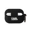 Чехол Lagerfeld Silicone case with ring NFT Karl & Choupette для AirPods Pro 2. Цвет: чёрный