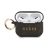 Чехол Guess для Airpods Pro силиконовый с карабином. Цвет: чёрный