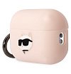 Чехол Lagerfeld NFT 3D Choupette для Airpods Pro 2 силиконовый с кольцом. Цвет: розовый