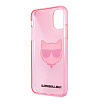 Чехол Lagerfeld для iPhone 11 TPU Glitters Choupette Transp. Цвет: розовый