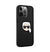 Чехол Lagerfeld для iPhone 13 Pro Max Karl's Head Patch (metal) Hard. Цвет: чёрный