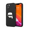 Чехол Lagerfeld для iPhone 13 Karl's head Patch (metal) Hard. Цвет: чёрный