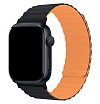 Ремешок силиконовый магнитный uBear Mode для Apple Watch 42/44/45мм. Цвет: оранжевый/чёрный