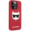 Чехол Lagerfeld для iPhone 14 Pro Liquid silicone Choupette Hard (MagSafe). Цвет: красный