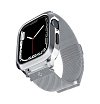 Ремешок и защитный чехол SPIGEN METAL FIT PRO для Apple Watch 44/45мм. Цвет: серебристый