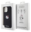 Чехол Hello Kitty PU Leather Kitty Head Hard MagSafe для iPhone 15 Pro. Цвет: черный