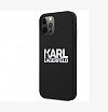 Чехол Lagerfeld для iPhone 12/12 Pro Liquid silicone stack logo. Цвет: чёрный