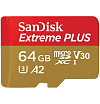 Карта памяти Sandisk Extreme Plus microSDXC 64GB + SD Adapter 170MB/s A2, C10 (SDSQXBZ-064G-GN6MA)