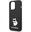 Чехол Lagerfeld для iPhone 14 Pro Liquid silicone NFT Choupette Hard. Цвет: чёрный