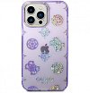 Чехол Guess для iPhone 14 Pro PC/TPU Peony glitter Electroplated camera Hard. Цвет: сиреневый