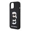 Чехол Lagerfeld для iPhone 15 Liquid Silicone NFT Karl & Choupette heads Hard. Цвет: чёрный