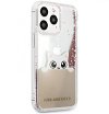 Чехол Lagerfeld для iPhone 13 Pro Liquid glitter Peek a Boo Hard. Цвет: прозрачный/розовый