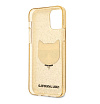 Чехол Lagerfeld для iPhone 12/12 Pro TPU Glitters Choupette Transp. Цвет: золотой