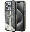 Чехол Guess Liquid Glitter Gold Stripes Hard для iPhone 15 Pro Max. Цвет: черный