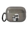 Чехол Lagerfeld NFT Karl & Choupette TPU Glitt для Airpods Pro 2 силиконовый с кольцом. Цвет: чёрный