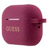 Чехол Guess Silicone with ring для AirPods Pro 2. Цвет: фуксия