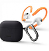 Чехол UNIQ NEXO для AirPods 3, силикон с карабином и заушинами. Цвет: серый