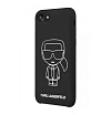 Чехол Lagerfeld для iPhone SE(2020)/8/7 Liquid Silicone Ikonik Karl Hard. Цвет: чёрный