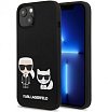 Чехол Lagerfeld для iPhone 13 mini Liquid Silicone Karl & Choupette Hard. Цвет: чёрный