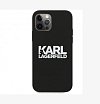 Чехол Lagerfeld для iPhone 12/12 Pro Liquid silicone stack logo. Цвет: чёрный