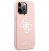 Чехол Guess для iPhone 13 Liquid silicone 4G Small metal logo Hard. Цвет: розовый