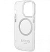 Чехол Guess для iPhone 14 Pro Max PC/TPU Metal outline Hard (MagSafe). Цвет: прозрачный/серебристый