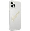 Чехол Guess для iPhone 12 Pro Max PC/TPU Script Logo Hard. Цвет: прозрачный/золотой