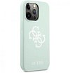 Чехол Guess для iPhone 13 Liquid silicone 4G Big logo Hard. Цвет: синий