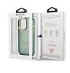 Чехол Guess для iPhone 13 Pro Max PC/TPU Metal outline Hard Translucent. Цвет: зелёный/золотой