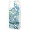 Чехол Guess для iPhone 14 Liquid Glitter Flower Hard. Цвет: зелёный